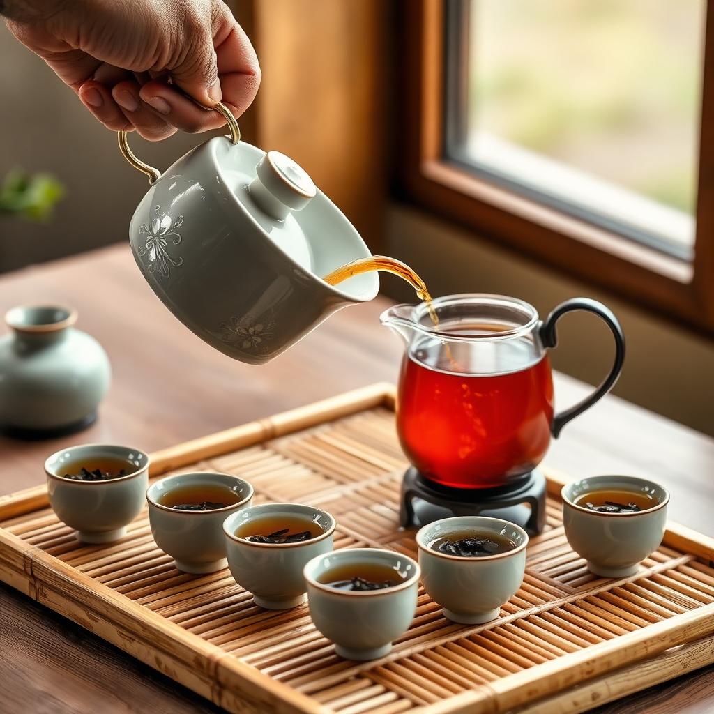 Für kurze und mehrfache Aufgüsse arrangiertes Gong Fu Cha-Teeservice vom Haus HOLLIN in Sartrouville