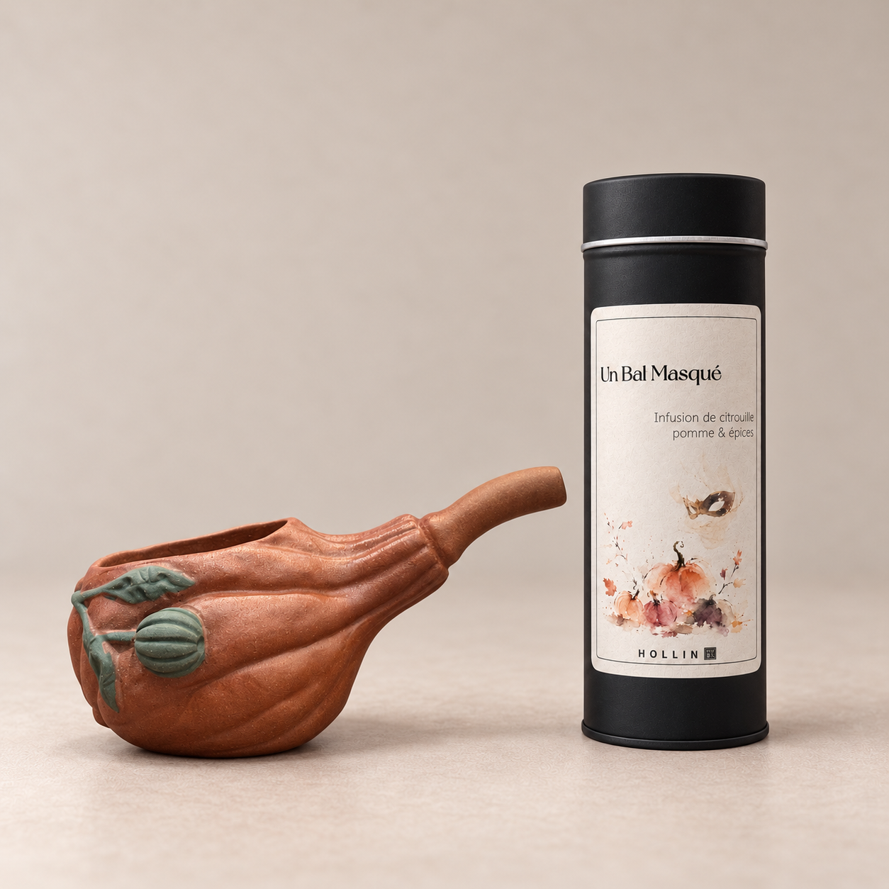 Infusion Un Bal Masqué HOLLIN et petite théière citrouille artisanale