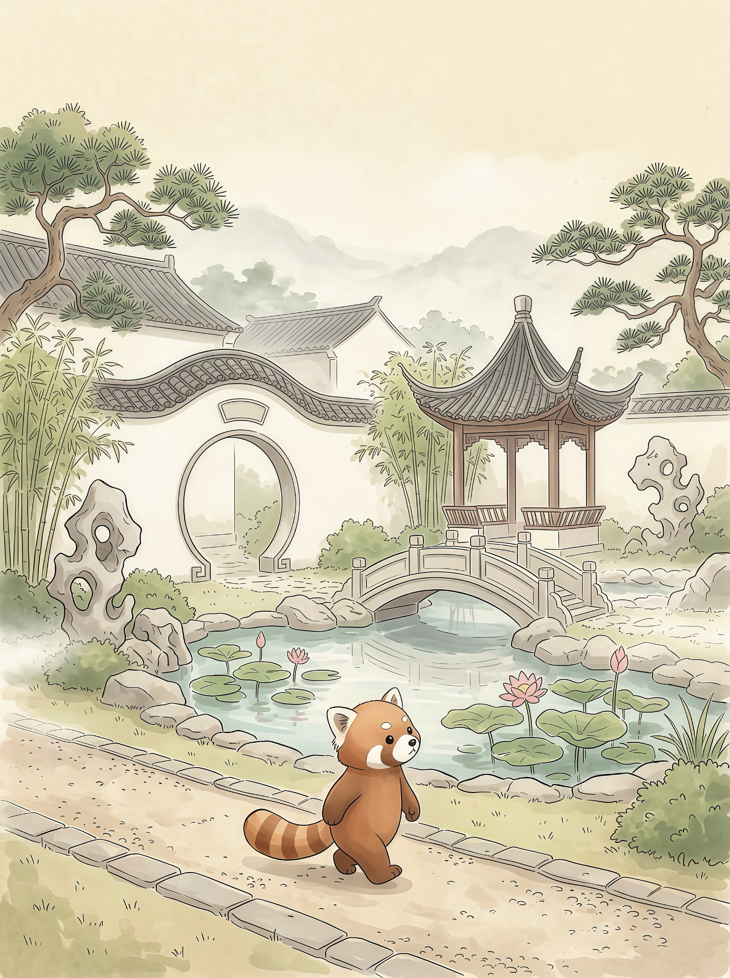 Les jardins de Suzhou - Carte postale de la maison HOLLIN, sélection puriste sans arômes ajoutés à Sartrouville (Île-de-France)